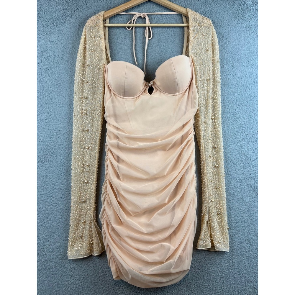 Oh Polly ST. GERMAINEmbellished Long Sleeve Mini Dress size 6